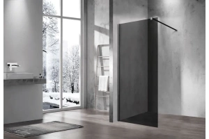 Душевая перегородка Vincea Walk-In 110х200 черная матовая стекло тонированное - 2