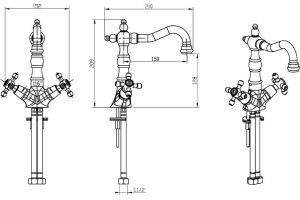 Смеситель Boheme Royal Cristal 272 для раковины - 2