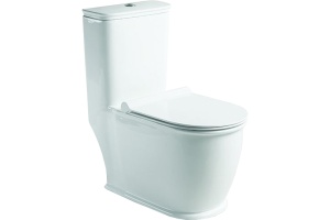 Унитаз-моноблок SantiLine SL-5019 безободковый, с микролифтом