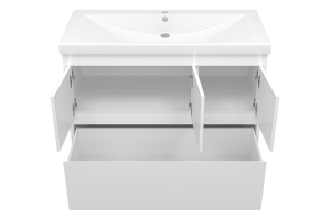 Тумба с раковиной Misty Алиса 100 белая глянцевая - 2