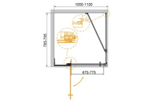 Душевой уголок Cezares Slider 100х70 хром (SLIDER-AH-1-100-70/80-GRIGIO-Cr) - 2