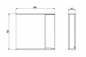 Зеркало со шкафчиком ASB-mebel Бари 80 белый - 2