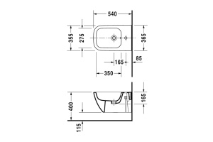 DURAVIT (Happy D.2) Биде подвесное 355 x 540 мм, цвет антрацит матовый - 2