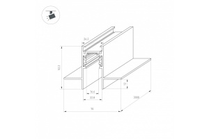 Встраиваемый магнитный шинопровод Arlight MAG-ORIENT-TRACK-2652-FDW-3000 035798 - 2
