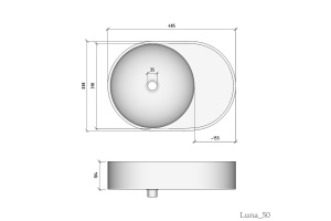 Раковина накладная Stella Polar Luna 50 белый - 3