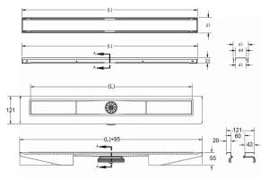 Душевой лоток Berges B1 Keramik 70 золото глянцевое - 2