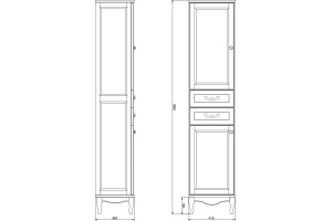 Шкаф-пенал ValenHouse Эллина 41.5 см (E40_ККLХ) - 3