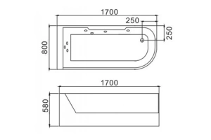 Ванна акриловая WeltWasser WW ALSTER 170/80 WT L с гидромассажем белый (10000005699) - 2