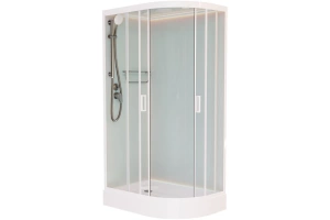 Душевая кабина Frank 110х80 левая белая стекло матовое