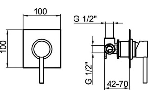 Смеситель Webert Elio EL880101015 С ВНУТРЕННЕЙ ЧАСТЬЮ, хром - 2