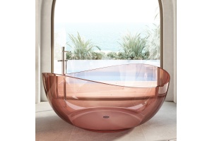 Ванна из полиэфирной смолы Abber Kristall 150х150 розовый - 2