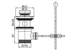 Донный клапан для раковины Cezares CZR-SA2-01 хром - 2