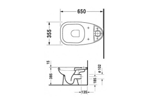 Чаша для напольного унитаза Duravit D-Code белый, без сиденья (21110900002) - 2