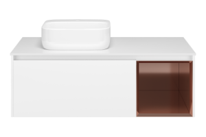 Тумба с раковиной Misty Севан 105 белая глянцевая