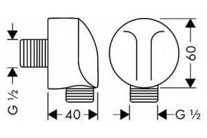 Шланговое подключение Hansgrohe Fixfit Е 27454000 - 3