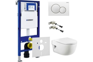 Комплект Система инсталляции для унитазов Geberit Duofix UP320 111.300.00.5 + Чаша для унитаза подвесного Roca Meridian 346247000 + Кнопка смыва Geberit 