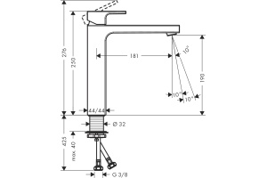 Смеситель для раковины Hansgrohe Vernis Shape черный матовый  - 2