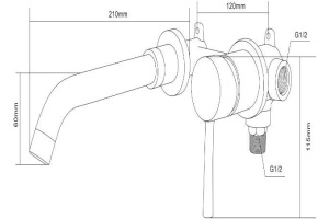 Смеситель Swedbe Platta 5502 С ВНУТРЕННЕЙ ЧАСТЬЮ, для раковины - 2