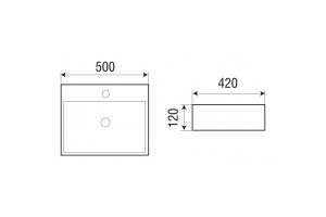 Раковина накладная Weltwasser WW ELBACH 21733 50 матовый черный (10000004505) - 2