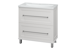 Тумба с раковиной Misty Марта 80 белая глянцевая