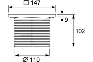 Базовая решетка 150 х 150 мм с монтажным элементом, пластик - 2