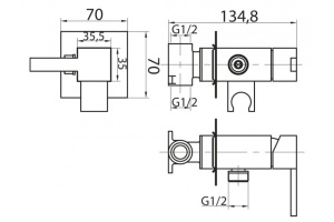 Смеситель для душа Cezares Articoli vari (CZR-DA2-01) - 2