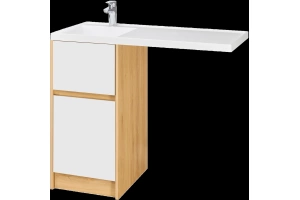 Тумба с раковиной Aquaton Лондри 60 светлое дерево-белый