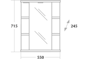Зеркало-шкаф Onika Глория 55 L с подсветкой, белый (205504) - 3