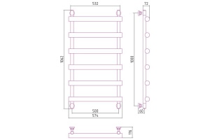 Полотенцесушитель водяной ДР АТЛАНТ 1000х500 (Без покрытия) - 3