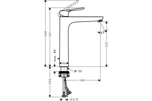 71162000 HG Logis E смеситель для раковины 230 - 2