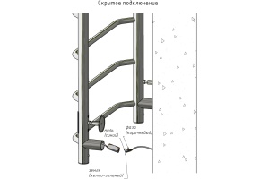 Полотенцесушитель электрический Тругор Браво ПЭК СП3П 100x50, с полкой - 3