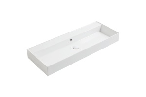 SIMAS AGILE Раковина подвесная 121х46 см, с переливом, без отв. под смеситель,цвет белый