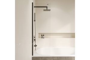 Шторка на ванну RGW Screens SC-056-8B 40х150 профиль черный стекло прозрачное - 3