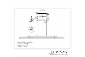 Подвесной светильник iLedex Zoom 9498P-46W-3000K GL-BR-WH - 3