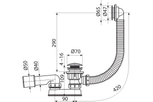 Сифон для поддона AlcaPlast A503KM - 2