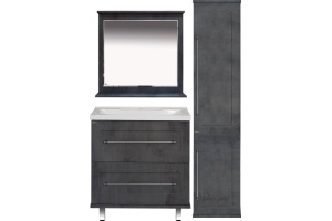 Тумба под раковину Misty Марта 80 темный бетон - 3