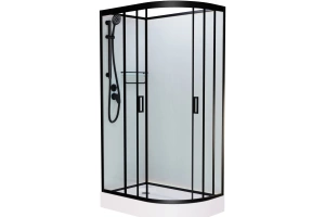 Душевая кабина Frank 120х80 левая черная стекло матовое