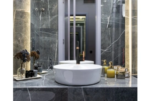 Смеситель для раковины GPD Gildo черный матовый - розовое золото - 3