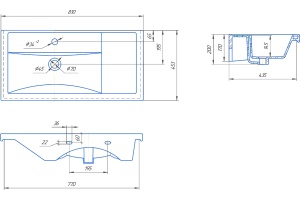 Мебельная раковина Onika Kirovit Фостер R 80 белый  - 3
