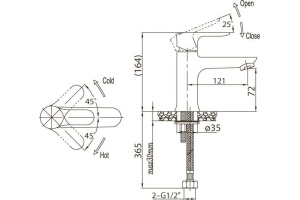 Смеситель BelBagno Reno REN LVM CRM для раковины - 3