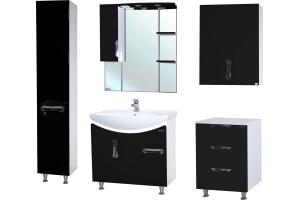 Зеркало-шкаф Bellezza Лагуна 75 L черный - 2
