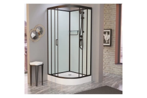 Душевая кабина Frank 80х80 черная стекло матовое - 3