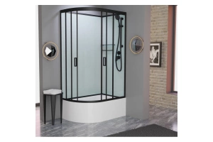 Душевая кабина Frank 120х80 черная стекло матовое - 3