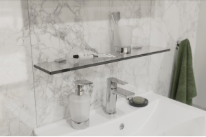 Полка STWORKI Glass Shelf 60 полкодержатели хром - 3