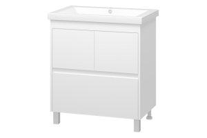 Тумба с раковиной Misty Алиса 75 белая глянцевая