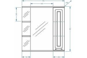 Зеркало-шкаф Stella Polar Кармела 75 R с подсветкой белый - 2