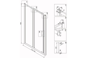 Душевая дверь Veconi Vianno 120, черный (VN72B-120-01-C4) - 3