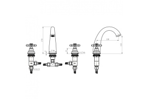 Смеситель для раковины Boheme Royal Cristal хром - 3