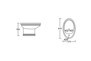 Биде напольное Ceramalux Classic белый (2051) - 2