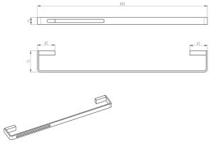 Полотенцедержатель длинный Boheme Q черный - 2